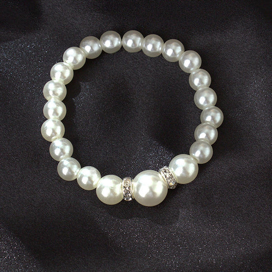 Bouanq Pearl Necklace and Earring Set Simulated Shell Pearls Round White Silver Pearl Stud Earrings Bracelets Wedding Jewelry Sets for Bride Bridesmaid Women Necklaces for Women Multicolor