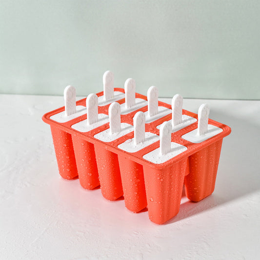 Darzheoy Popsicle Mould, Popsicle Molds 10 Pieces Silicone Ice Molds BPA Free Popsicle Mold Reusable Easy Release Ice Make Red