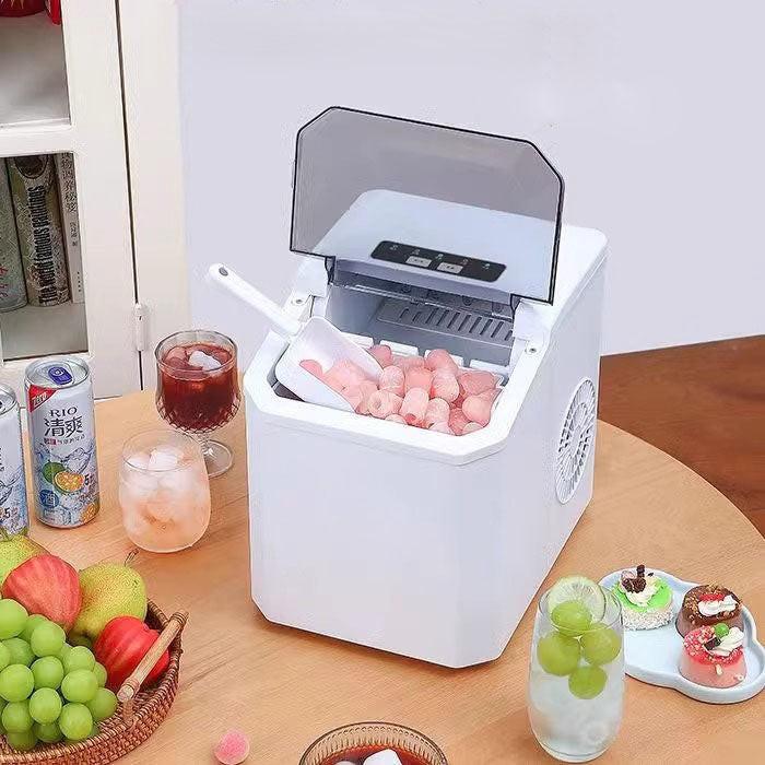 Ice Maker Countertop, Portable Ice Machine with Carry Handle, 26.5lbs Per Day, 9 Cubes in 6 Mins, Auto-Cleaning, with Basket and Scoop, for Home, Kitchen, Camping, RV.