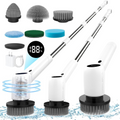 Electric Spin Scrubber Power Shower Cleaning Brush with Extendable Handle & 8 Brush Heads for Bathtub Tile Grout Kitchen Window and Floor.
