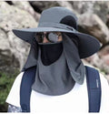 grey,Extra Wide Fishing Hat with Detachable Sun Visor and Neck Guard - The Perfect Choice for Summer Fishing, Hiking, and Outdoor Activities