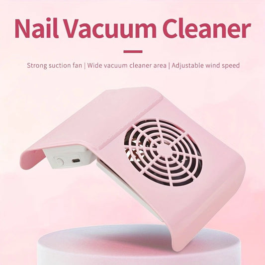 Nail Dust Collector: USB-Powered, Strong Suction, One-Touch Operation, Say Goodbye to Dust Troubles.WHITE