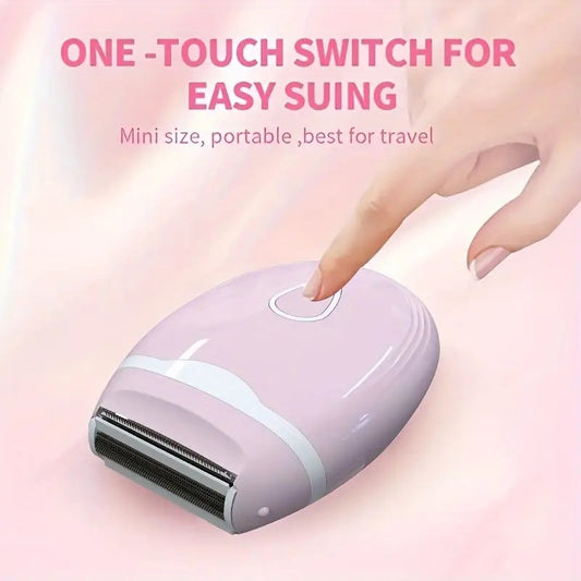 GREEN Women's Electric Hair Remover, Portable Shaver, suitable for bikini line, legs, and underarms, with detachable blade head.