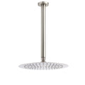 Brushed Nickel Round 10" Shower Rain Head + 300mm Brass Ceiling Dropper Arm Set
