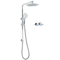 WELS Chrome 9" Plastic Rain Shower Head 3 Modes Handheld Rose Slide Rail Twin Taps