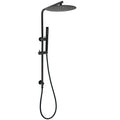 Round 300mm Rain Shower Head Brass Handheld Riser Rail Set Diverter Matt Black