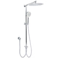 WELS Chrome Round Large 12" Rain Shower Head 3 Modes Handheld Wall Arm Rail 2in1 Set