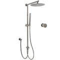 WELS Gun Metal 2in1 Round Shower 10" Rain Head Stngle Mode Handheld Sliding Rail Arm Mixer Set