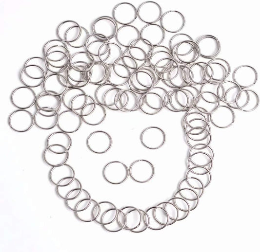 100 pcs 25 mm round key rings