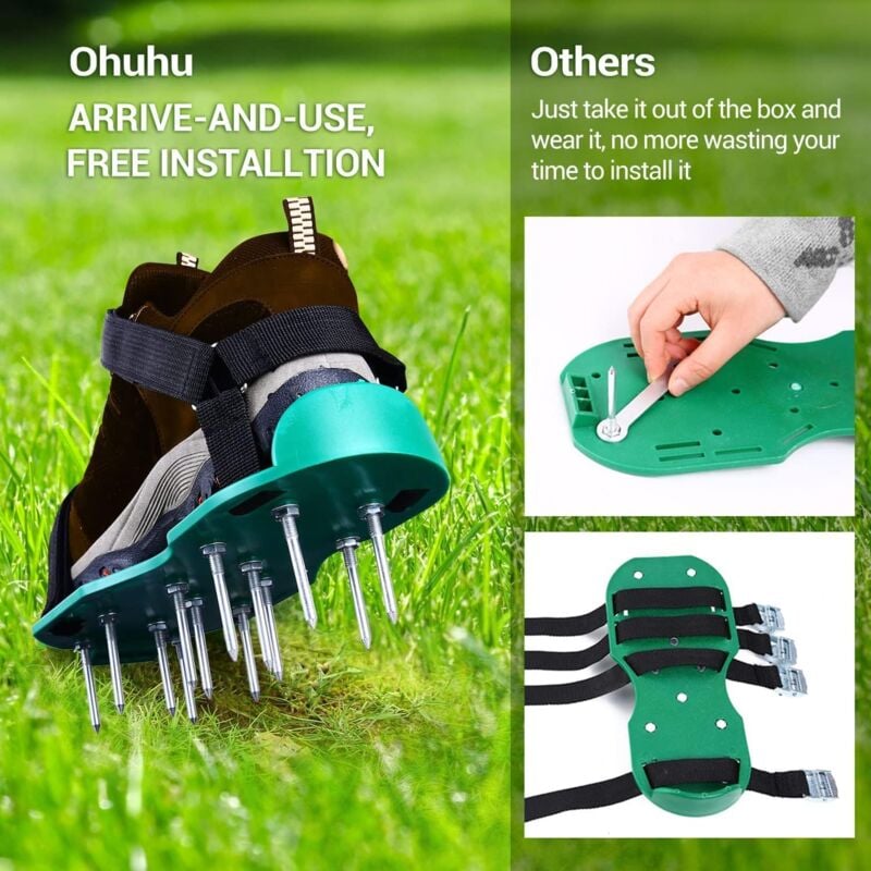 Lawn Aerator Sandals Free Installation, Lawn Spike Shoes Lawn Vertical Cutter Grass Shoes Garden—max