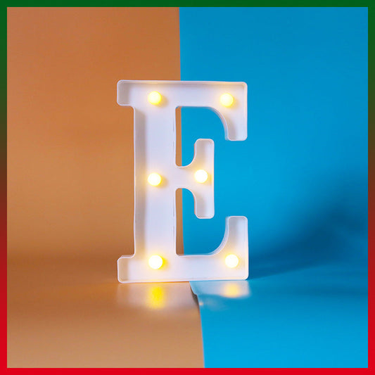 Luminous letters, very suitable for luminous weddings and birthday parties home decoration lamps (white, E) Capital letter E