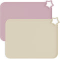 Moonkie Silicone Baby Placemat, 2-Pack | Non-Slip Design, BPA-Free | Washable Placemats for Kids (Light Mauve/Skin Tones) Light Mauve/Skin Tones.