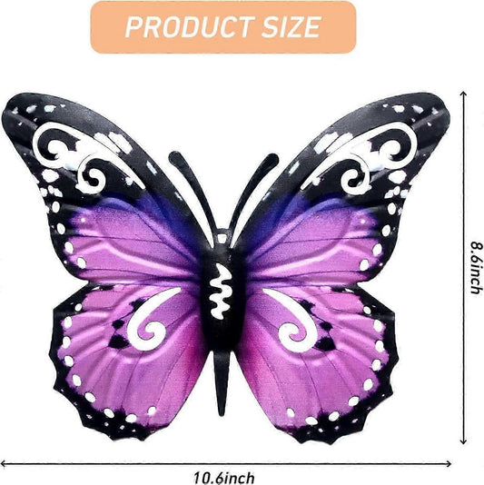 10.6"" Metal Butterfly Wall Decor, Butterflies Indoor Outdoor Hanging Wall Art for Patio Garden Yard Fence Home Living Room