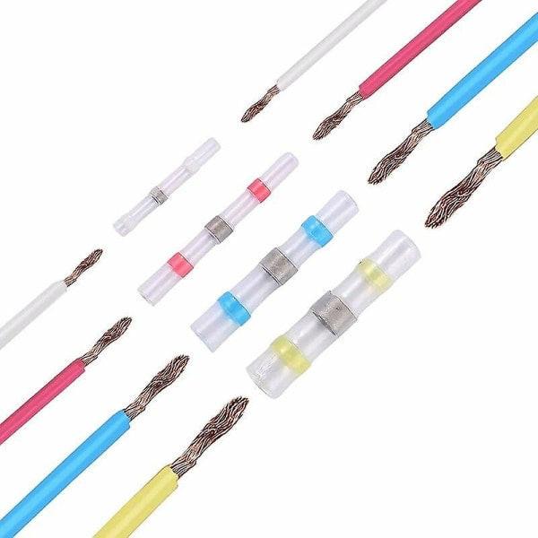 500pcs Electrical Cable Lugs Solder Heat Shrink Tubing, Maidodo Heat Shrink Tubing Solder Butt Joint Insulated Electrical Contacts Waterproof Marine Automotive.