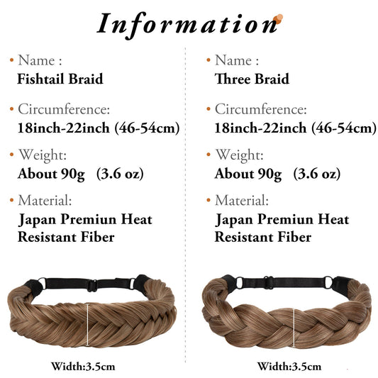 1pc Synthetic Braiding Hair with Adjustable Belt Braided Bohemian Style Women Hairstyle 10 10 Athree strand braid