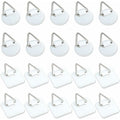 50-Pack 1"" Invisible Adhesive Hangers, Self-Adhesive Vertical Wall Plaque Hangers, Wall Plaques for Plates, Pictures, Decorative Art (White)