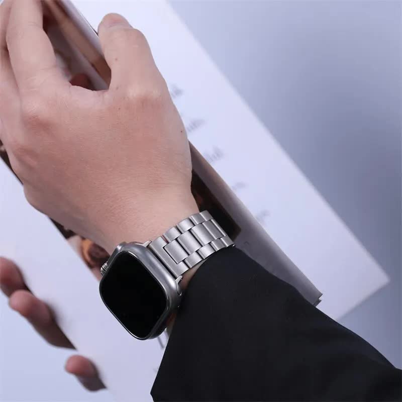 Stainless Steel Bracelet for Apple Watch Band 49mm 45mm 44mm 42mm Watch Metal Bracelet for Iwatch Series 9 8 7 6 5 Titanium Color