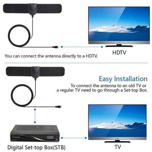 25 Mile Range Antenna TV Digital HD 4K Antenna Digital Indoor HD Black one size.