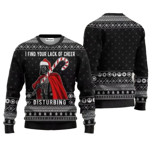 Santa Darth Vader Christmas Sweater Ugly Star Wars The Mandalorian Men's Sweater Autumn Winter Women's Sweater style 4 style 4 L