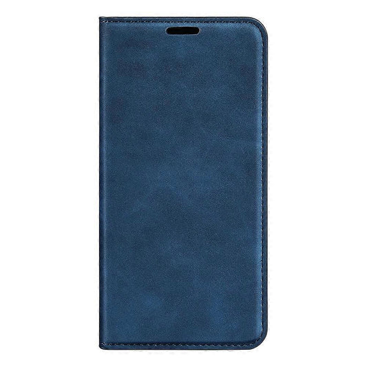 Retro-skin Magnetic Leather Phone Case Dark Blue For Samsung Galaxy M34 5G.