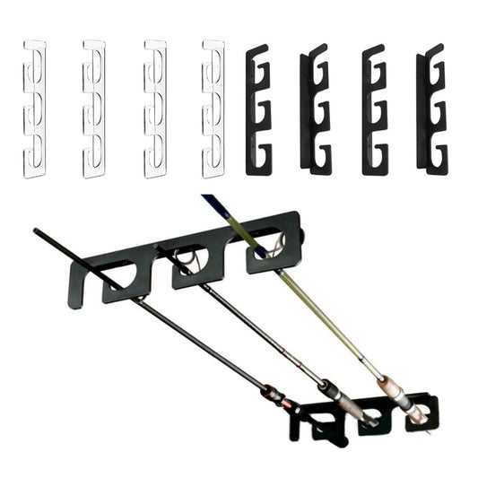 Set of fishing rod holders for garage, 6 rods - Fishing rod holders for wall and ceiling, fishing rod storage 0.46 Black.