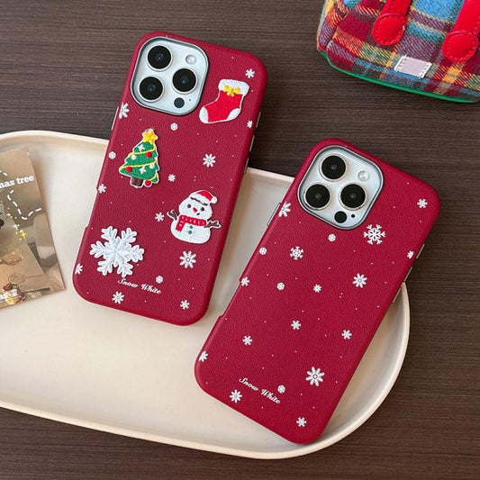 iPhone 16 Pro Max Christmas Series Frosted PC Hybrid TPU Case Cover_tfrf 3D Christmas.