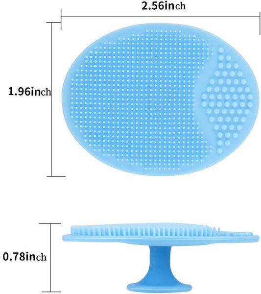Face Scrubber,2 Pack Soft Silicone Scrubbies Facial Cleansing Pad Exfoliator Scrub Brush Scrubby for Massage Pore Blackhead Removing Exfoliating,Cool Gift Girl Rose Pink+blue; 2