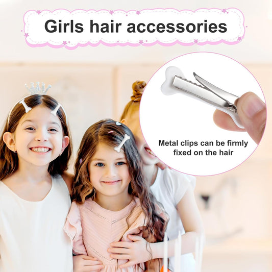 6 PCS Bone Clips, Cute Dog Bone Hair Clip Halloween White Hairpins Side Hairs Accessories for Women Girls Christmas Cosplay Costume Party Daily Wear, Holiday Celebrations