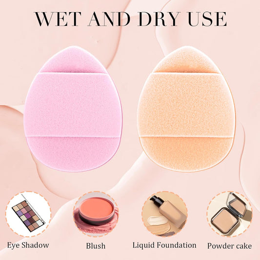 50 Pcs Mini Makeup Sponge Set Mini Finger Puff Puff Reusable Soft Microfiber Small Foundation Cosmetic Finger Soft Puffs Setting for Women for Under Eye Concealer Repair Cream