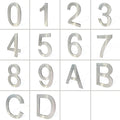 Stainless Steel House Numbers,Metal Modern House Numbers,Mailbox Decor Number,Self-adhesive house Number(3Inch-1, Silver)