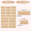 Kraft Label Stickers Removable Writable Gift Labels, Self-Adhesive Brown Labels for Essential Oil Bottle, Jars, Food Storage or Gift Decoration (2 Size, 300 Sheet)