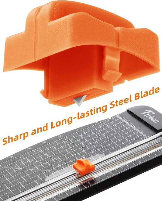 2Pcs Refill Blades for A4 A5 Paper Cutter, Spring-Loaded Safeguard Design Replacement Blade for Paper Trimmers (Orange)
