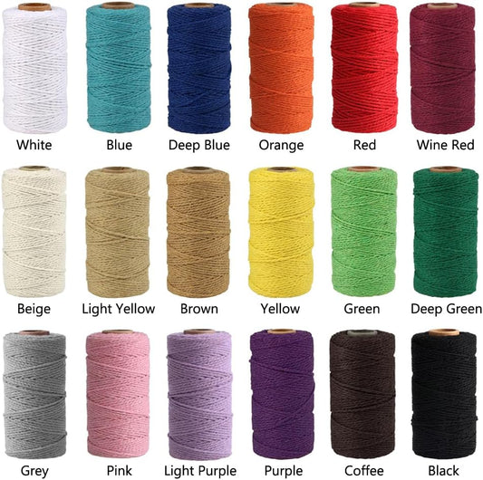 (109 Yards/1.5mm/35 Colors Optional) Macrame Cord Craft Macramé Cotton Baker Twine Craft Making Knitting Cord Rope DIY Wedding Decor Supply Christmas Wrapping String Rope (Red&1.5mm)