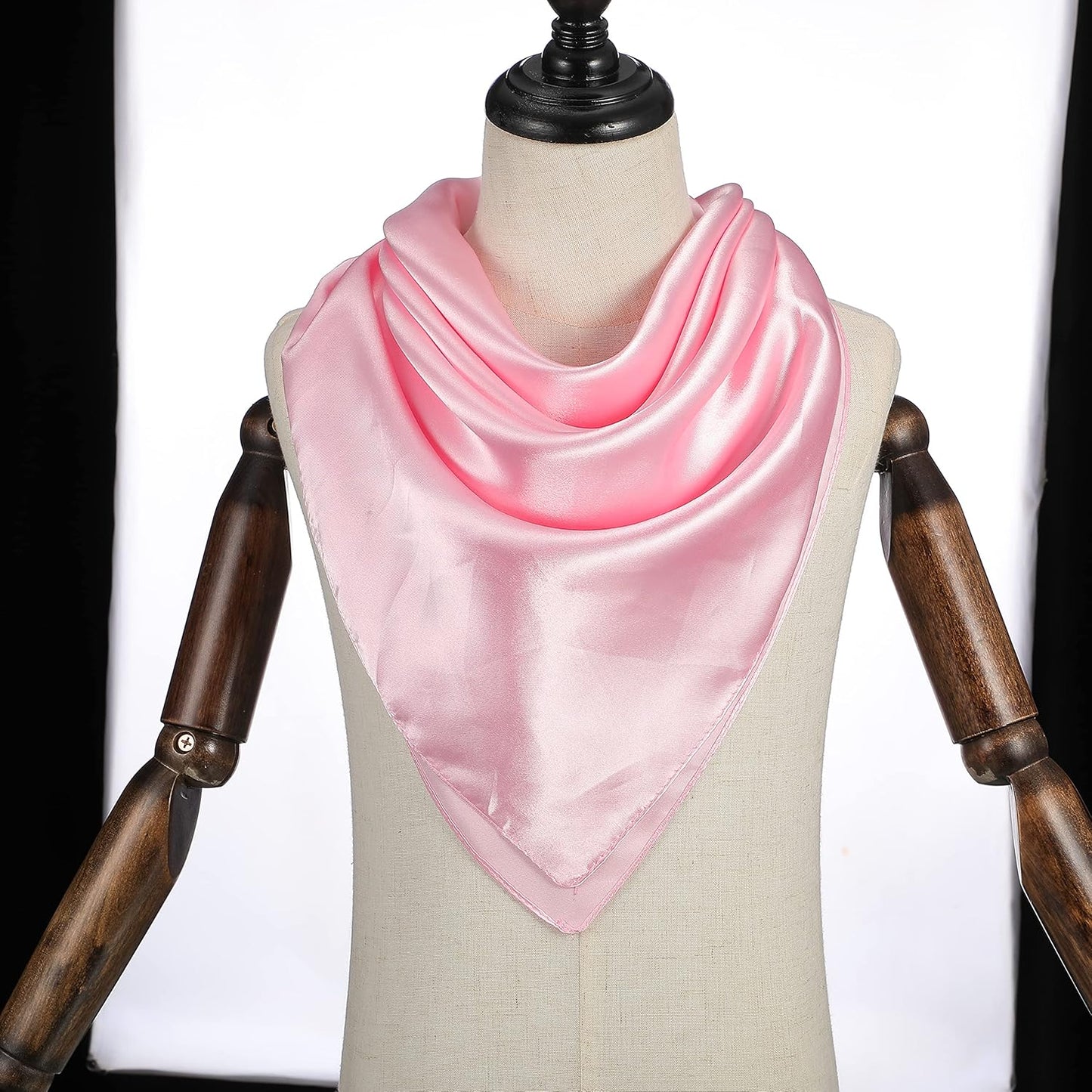 35 Inch Silky Head Scarf 2 Pcs Large Square Neck Scarf Sleeping Hair Wrapping Satin Bandana for Women