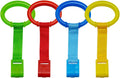 4 PCS 4 Colors Plastic Baby Crib Pull Rings Kids Walking Exercises Assistant Stand Up Cot Hanging Rings for Infant Baby Toddler Practice Tool
