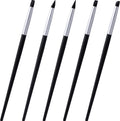 5pcs Silicone Paint Brush, Flexible Sculpting Shapers Brushes, Professional 5 Shape Tip Paint Pens DIY Tools for Painting Carving Pottery Clay Nail Art Handicraft- Black
