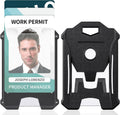 2 Pack Heavy Duty Badge Holder Vertical Hard Plastic Case with Clear Window and Tight Clip Stable Card Protector Tactical ID Card Holder for Office School ID Credit Cards Proximity Cards