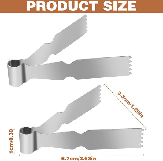 2Pcs Maamoul Tweezers Tongs, Maggash Manqat Pastry Tools Cookie Maker Dough Scraper Press, Stainless Steel Pastry Tongs Baking Crimper Tool for Decorating and Sealing Cookies, Shakarbura, Pie Crusts