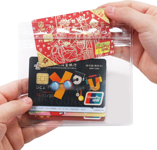 Clear Plastic Horizontal Badge Holder - 12 Pcs Thick Name Tag ID Card Protector Holders Large Transparent Sleeve Waterproof (4.8 x 3.5 Inch)