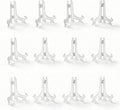 3 Inch Clear Plastic Easels or Stand/Plate Holders to Display Pictures or Other Items at Weddings, Home Decoration, Birthdays, Tables (12 Pack)