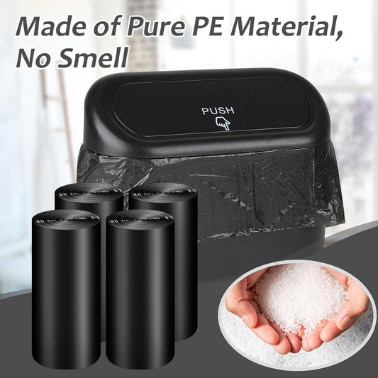 Mini Car Trash Can Bags for Auto Trash Bin, 120 Count Small Garbage Bags Organizer Tear-Resistant, Liner Refills (Vehicle Trash Can is not Included), Black
