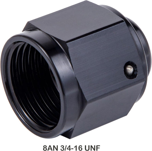 8AN Female Flare Cap Block off Fitting Plug Nut Adapter Aluminum Black 2PCS (8AN 2Pack)