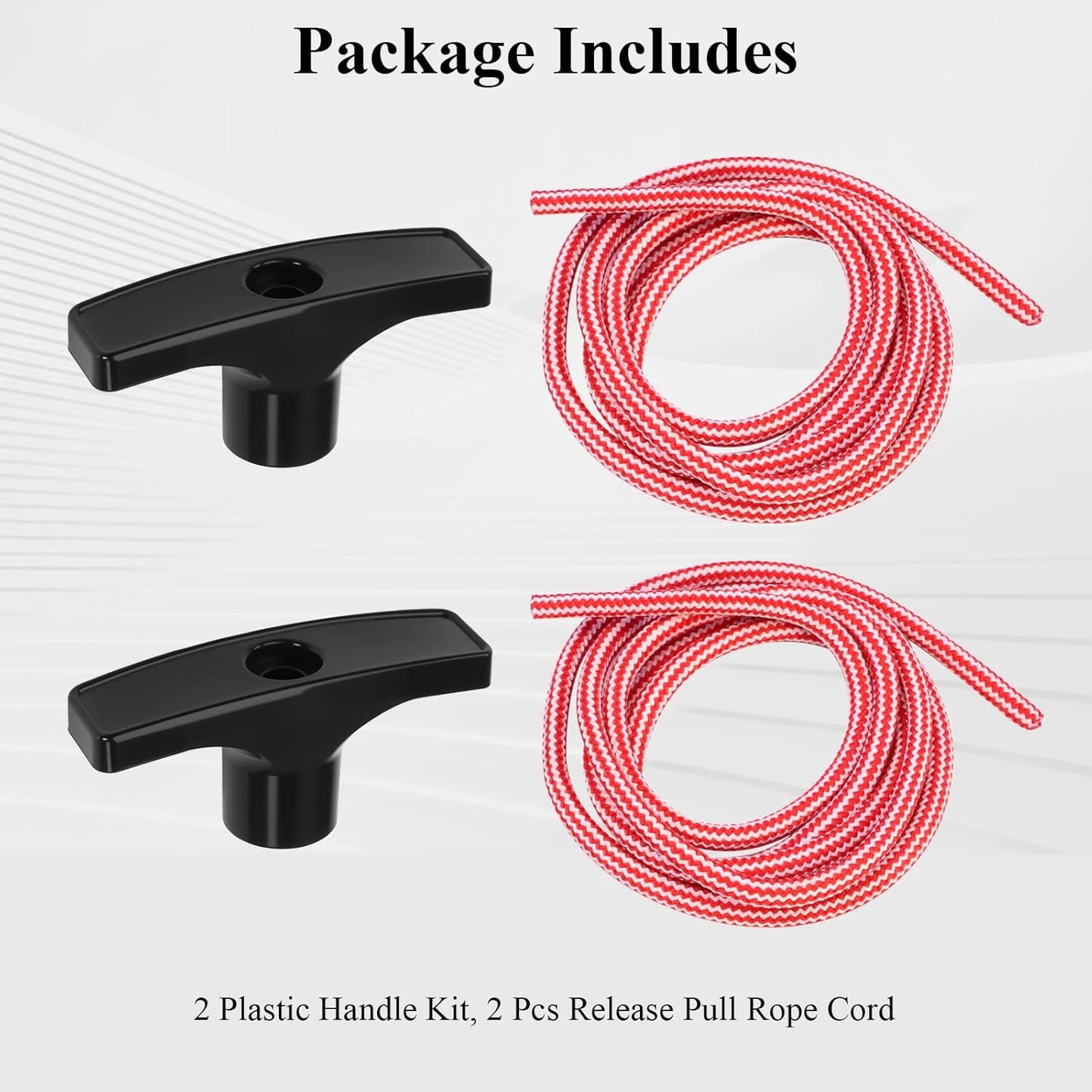2 Pcs 41A2828 / 041A2828 Rope Handle Kit, Garage Emergency Release Pull Rope Cord Handle Kit, Fit for Chamberlain, Craftsman & LiftMaster Models, Garage Opener, Red White Emergency Pull Rope W/Handle