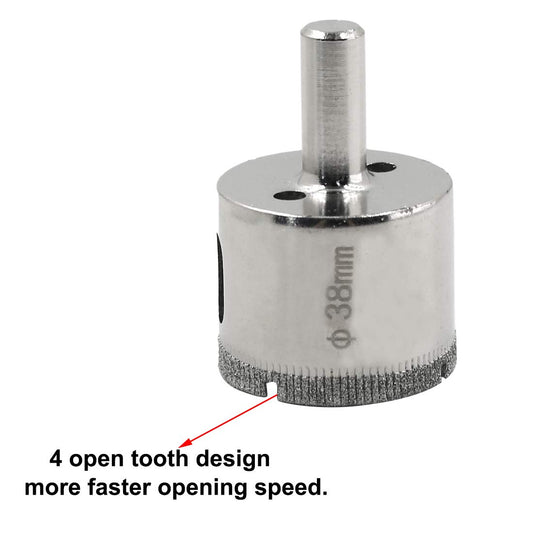 1-1/2 Inch / 38mm Diamond Drill Bits, Diamond Hole Saw Hollow Core Drill Bits for Glass Ceramic Porcelain Tiles Marble Granite Quartz