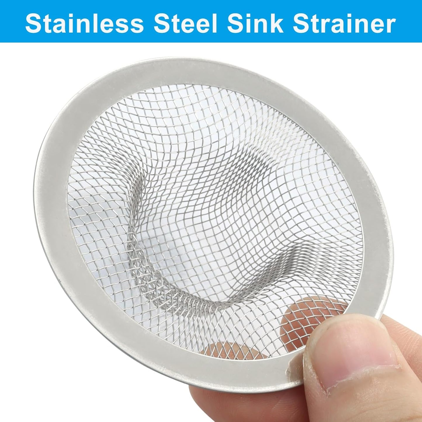4 Pack Heavy Duty Stainless Steel Kitchen Sink Strainer, 2.75" Top / 1" Mesh Slop Basket Filter Trap, Utility Drain Hole for Kitchen Sink/Bathroom Bathtub Wash basin Floor drain Balcony