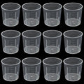 12 Pack 30ml/1.02oz Plastic Measuring Cups, Transparent Kitchen Cups Graduated Medicine Cups, Mini Clear Beakers for Baking Cooking Home Lab