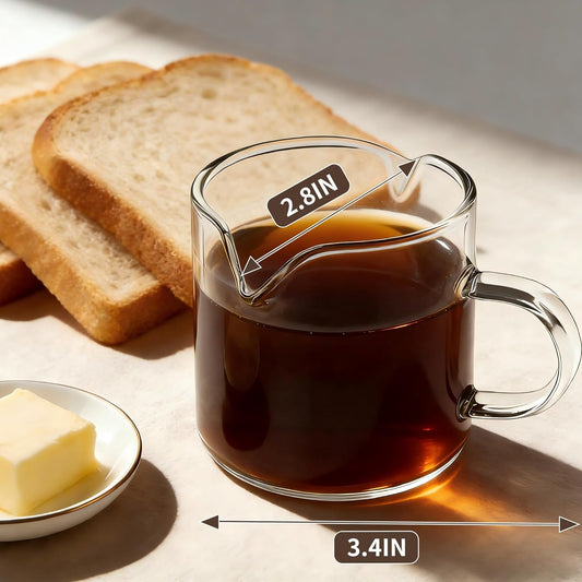 Espresso Cups | 2-Pack,4 oz High-Transparency Glass Doubleshot Coffee Cups, Dishwasher Safe, Dual Pour Design