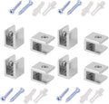 Glass Clamps Wall Mounted Adjustable Zinc Alloy Glass Shelf Clip Clamp Bracket Support - Pack of 8