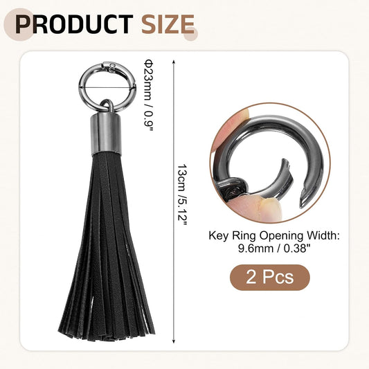 Leather Keychain Tassels, Women Tassel Bag Charm for Handbag Purse DIY Craft Making