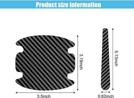 8PCS Car Door Handle Scratch Protectors, Carbon Fiber Car Door Handle Bowl Sticker, Universal Auto Doors Handles Paint Guard Cover, Doors Handles Cup Protective Film for Cars (Black)